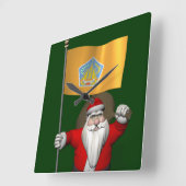 Sinterklaas met vlag van Bali Vierkante Klok (Hoek)