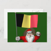 Sinterklaas met vlag van België Feestdagenkaart (Voorkant / Achterkant)