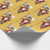 Sinterklaas met vlag van Californië Cadeaupapier (Hoek)