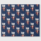 Sinterklaas met vlag van Chicago Cadeaupapier (Vlak)