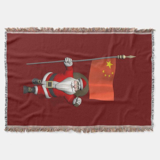 Sinterklaas met vlag van China Deken (Voorkant)