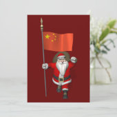 Sinterklaas met vlag van China Feestdagenkaart (Staand voorkant)
