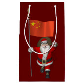 Sinterklaas met vlag van China Klein Cadeauzakje (Voorkant)
