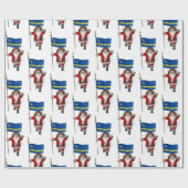 Sinterklaas met vlag van Curaçao Cadeaupapier (Vlak)