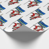 Sinterklaas met vlag van Curaçao Cadeaupapier (Hoek)