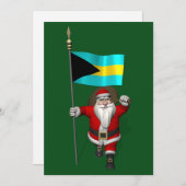 Sinterklaas met vlag van de Bahama's Feestdagenkaart (Voorkant / Achterkant)