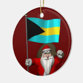 Sinterklaas met vlag van de Bahama's Keramisch Ornament (Links)