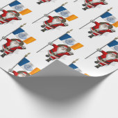 Sinterklaas met vlag van de stad New York Cadeaupapier (Hoek)