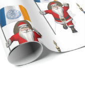 Sinterklaas met vlag van de stad New York Cadeaupapier (Rol Hoek)