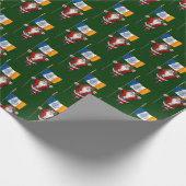 Sinterklaas met vlag van de stad New York Cadeaupapier (Hoek)