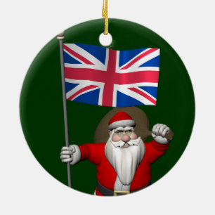 Sinterklaas met vlag van de Unie van het Verenigd Keramisch Ornament