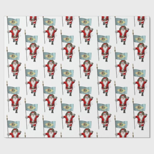 Sinterklaas met vlag van Delaware Cadeaupapier (Vlak)