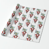 Sinterklaas met vlag van Delaware Cadeaupapier (Uitgerold)