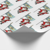 Sinterklaas met vlag van Delaware Cadeaupapier (Hoek)