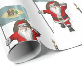 Sinterklaas met vlag van Delaware Cadeaupapier (Rol Hoek)