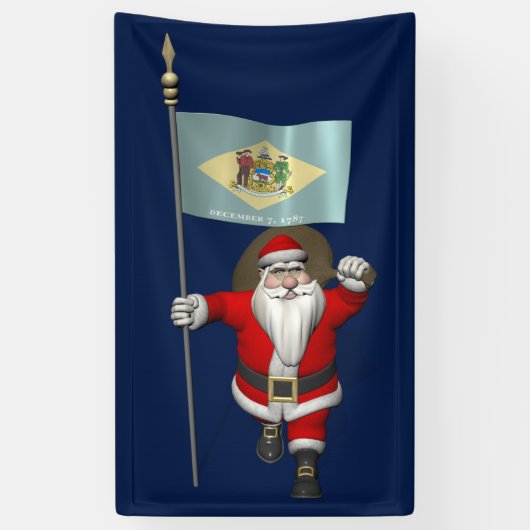 Sinterklaas met vlag van Delaware Spandoek (Verticaal)