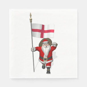 Sinterklaas met vlag van Engeland Servetten