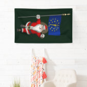 Sinterklaas met vlag van Indiana Spandoek (Insitu)