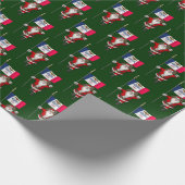 Sinterklaas met vlag van Iowa Cadeaupapier (Hoek)