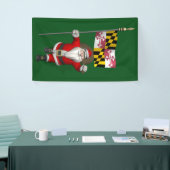Sinterklaas met vlag van Maryland Spandoek (Beurs)