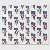 Sinterklaas met vlag van Michigan Cadeaupapier (Vlak)