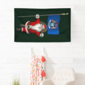 Sinterklaas met vlag van Michigan Spandoek (Insitu)