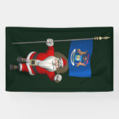 Sinterklaas met vlag van Michigan Spandoek (Horizontaal)