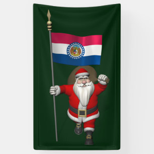 Sinterklaas met vlag van Missouri Spandoek