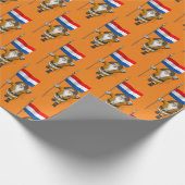 Sinterklaas met vlag van Nederland Cadeaupapier (Hoek)