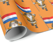 Sinterklaas met vlag van Nederland Cadeaupapier (Rol Hoek)