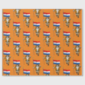 Sinterklaas met vlag van Nederland Cadeaupapier (Vlak)