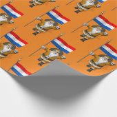 Sinterklaas met vlag van Nederland Cadeaupapier (Hoek)