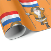 Sinterklaas met vlag van Nederland Cadeaupapier (Rol Hoek)