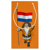 Sinterklaas met vlag van Nederland Klein Cadeauzakje (Achterkant)