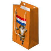 Sinterklaas met vlag van Nederland Klein Cadeauzakje (Voorkant Gekanteld)