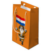 Sinterklaas met vlag van Nederland Klein Cadeauzakje (Achterkant Gekanteld)
