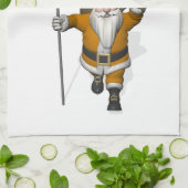 Sinterklaas met vlag van Nederland Theedoek (Gevouwen)