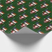 Sinterklaas met vlag van North Carolina Cadeaupapier (Hoek)