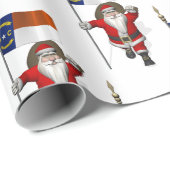 Sinterklaas met vlag van North Carolina Cadeaupapier (Rol Hoek)