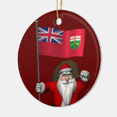 Sinterklaas met vlag van Ontario CDN Keramisch Ornament (Links)
