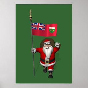 Sinterklaas met vlag van Ontario CDN Poster