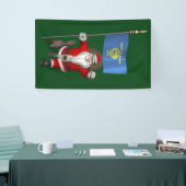 Sinterklaas met vlag van Oregon en bever Spandoek (Beurs)