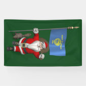 Sinterklaas met vlag van Oregon en bever Spandoek (Horizontaal)