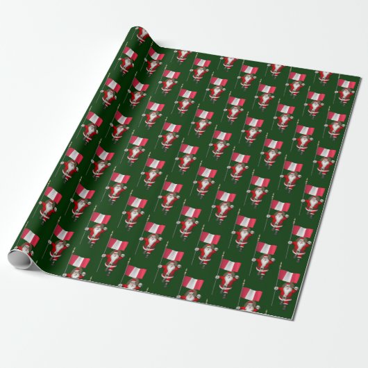 Sinterklaas met vlag van Peru Cadeaupapier (Uitgerold)