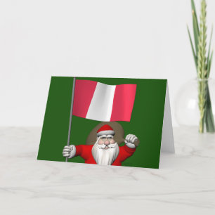 Sinterklaas met vlag van Peru Feestdagen Kaart