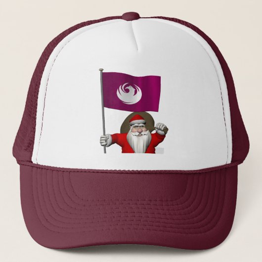 Sinterklaas met vlag van Phoenix AZ Trucker Pet (Voorkant)