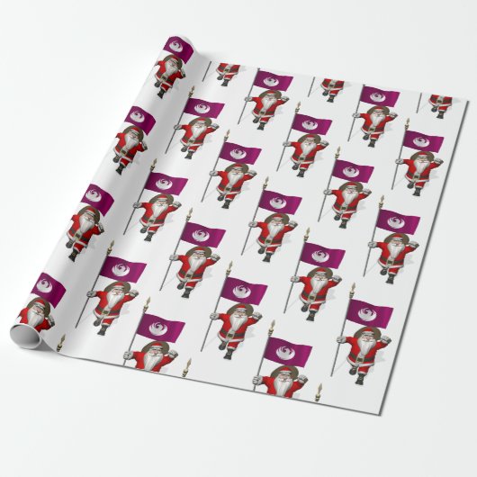 Sinterklaas met vlag van Phoenix Cadeaupapier (Uitgerold)