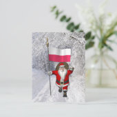Sinterklaas met vlag van Polen Feestdagenkaart (Staand voorkant)