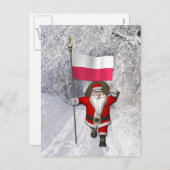 Sinterklaas met vlag van Polen Feestdagenkaart (Voorkant / Achterkant)