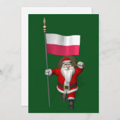 Sinterklaas met vlag van Polen Feestdagenkaart (Voorkant / Achterkant)